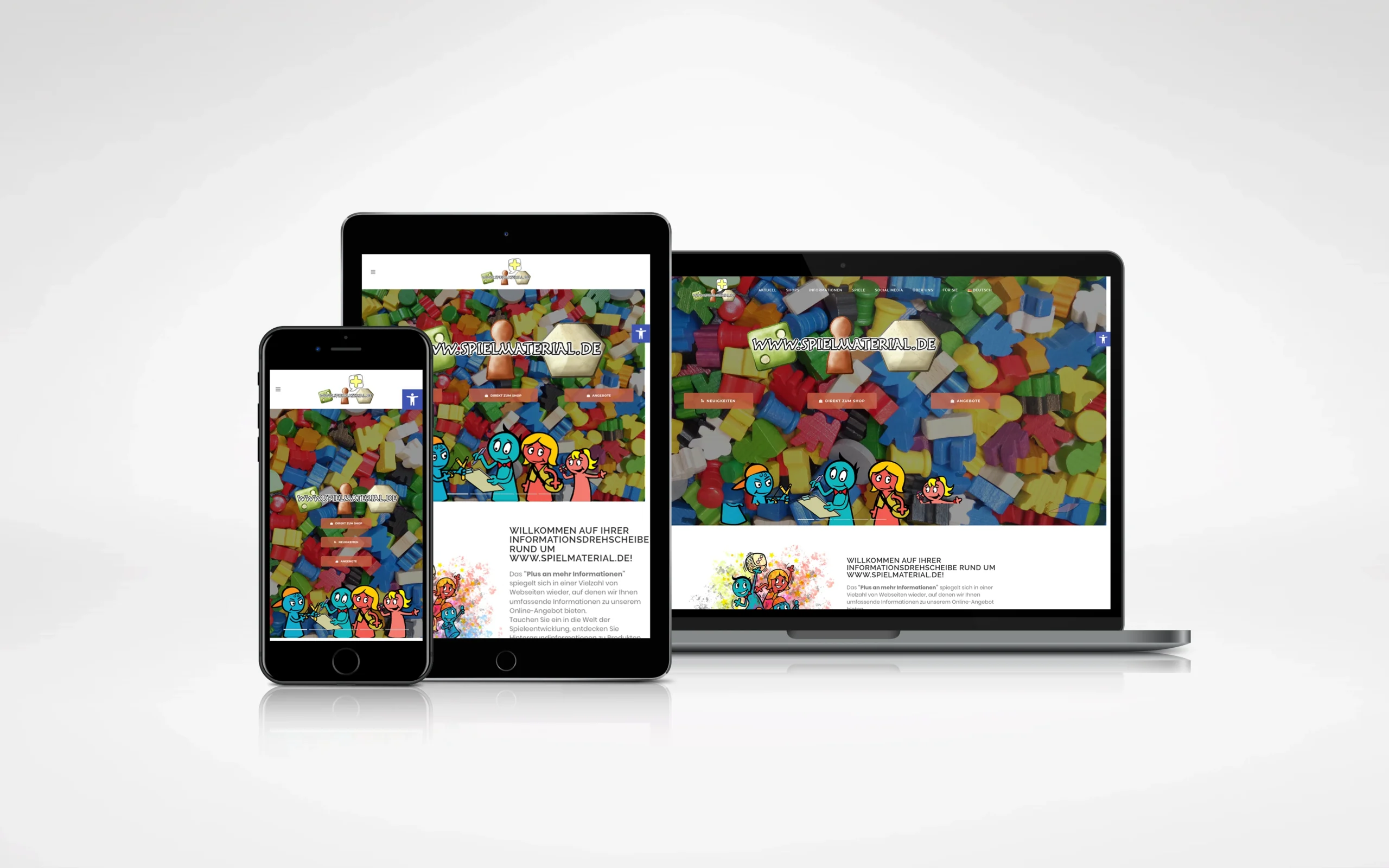 Responsive Webdesign Projekt von Sevns Webdesign auf Laptop, Tablet und Smartphone